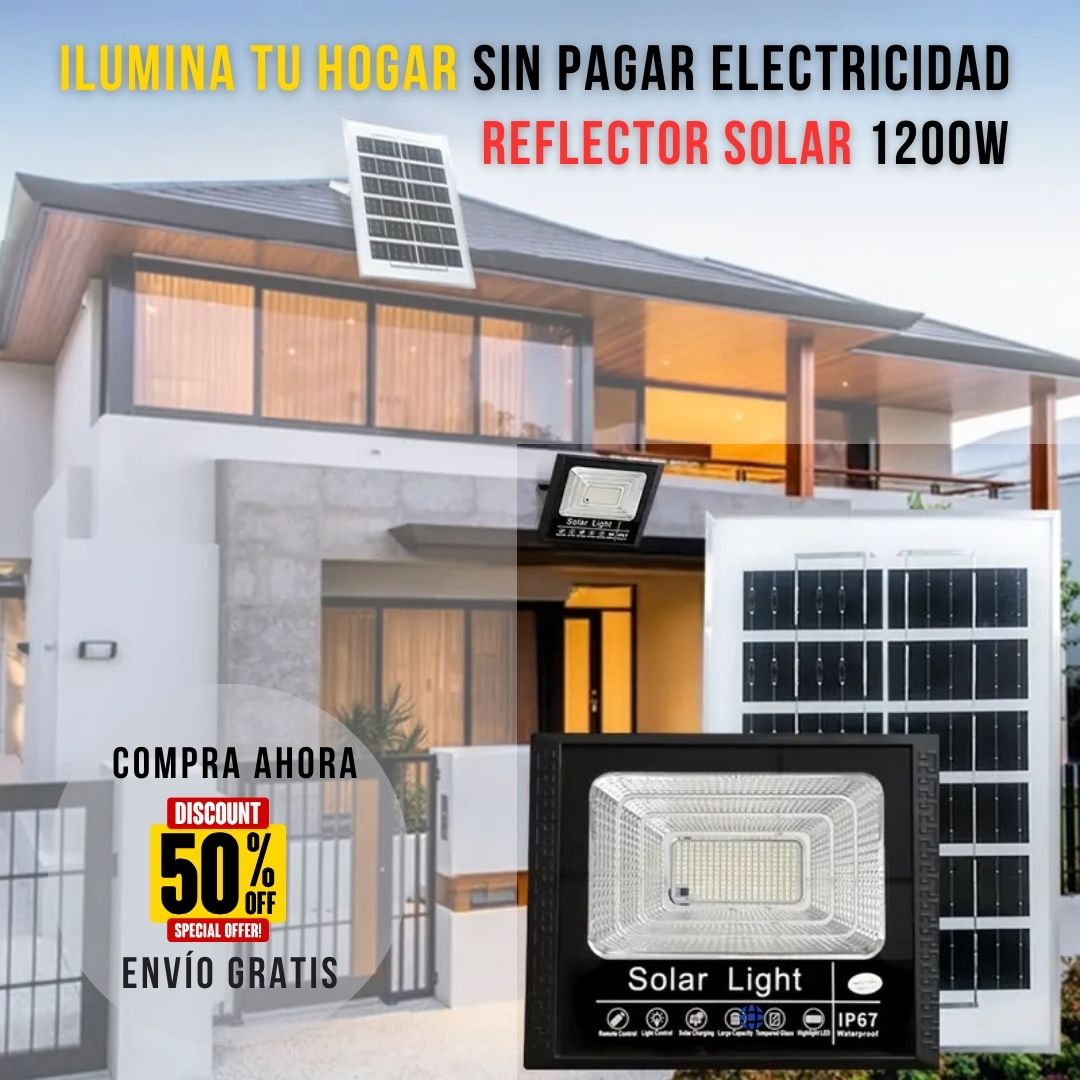 Kit Reflector Solar 1200W + Control Remoto: Lámpara Led + Panel Solar para Exteriores (New 2025).